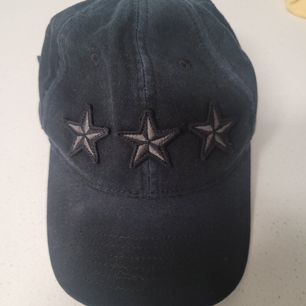 Express Black Adjustable Three Stars Embroidered Hat Cap OSFA Pre-Owned Good